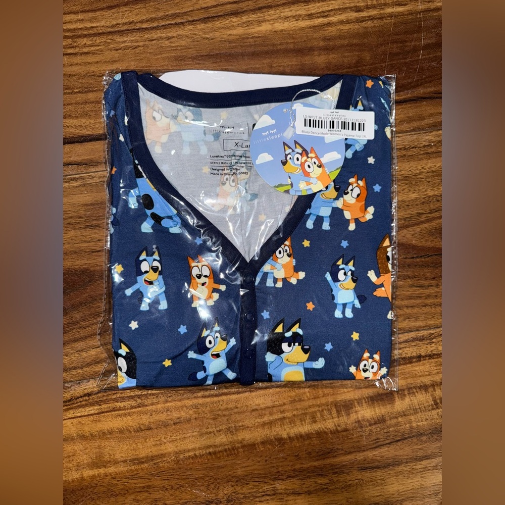Little Sleepies Bluey Dance Mode Women’s Pajama Top Size XL NWT